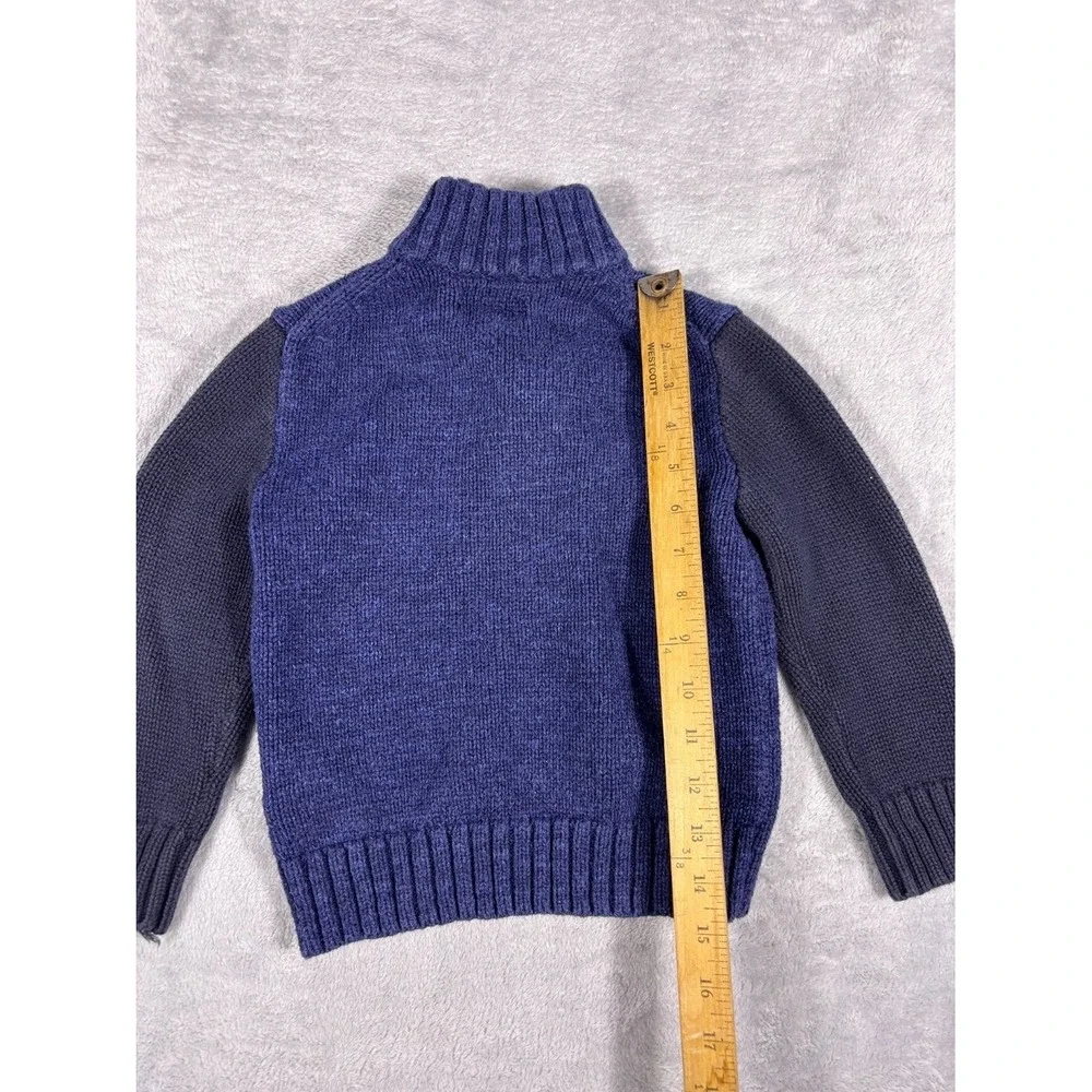 Polo Ralph Lauren Big Pony Quarter Zip Sweater Boys Size 5 Blue Knit Pullover